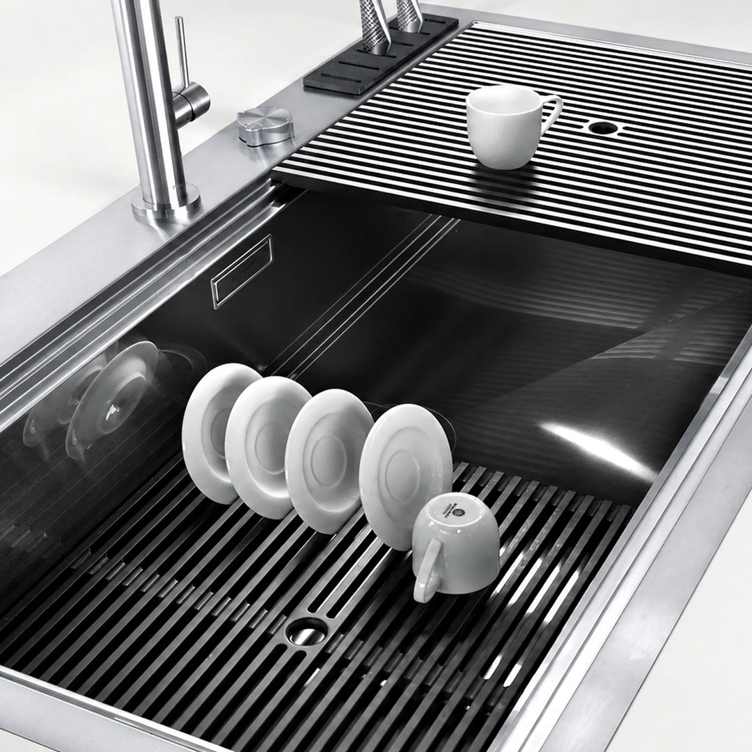 120cm Milanello Workstation Sinks - Top Mounted Or Flush Mounted - Left Or Right Bowl Options - Luxair Cooker Hoods Limited