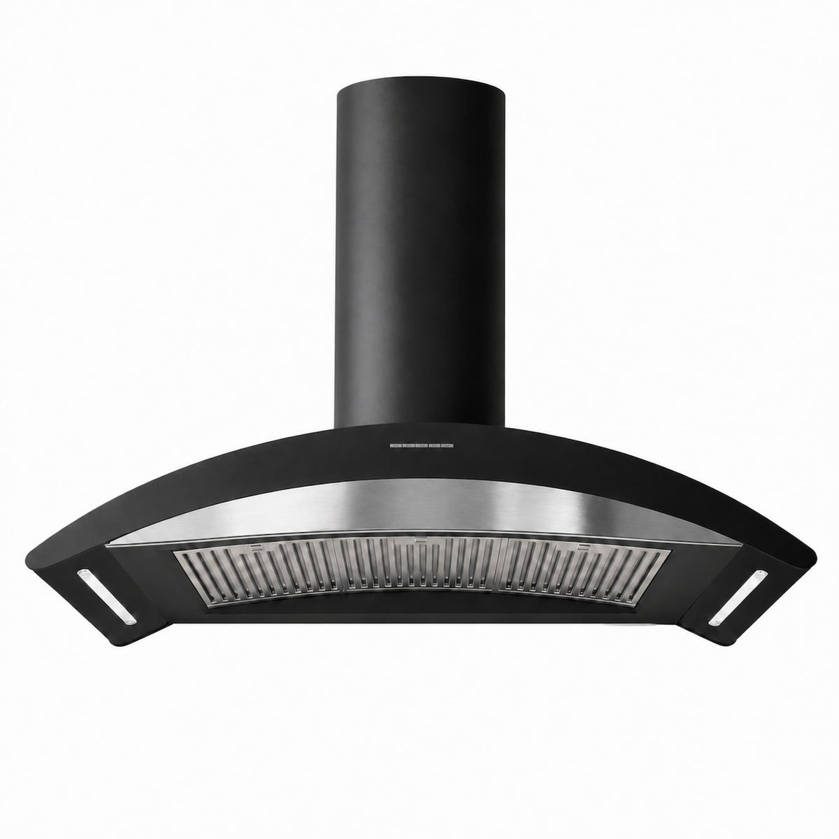 Wall mounted cooker hoods in gold, copper, gun metal and stainless steel tones
