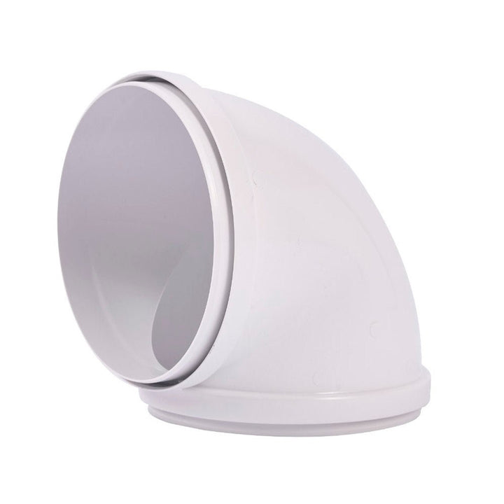 100mm 90° Round To Round Ducting Tube Elbow Connector - Luxair Cooker Hoods Limited