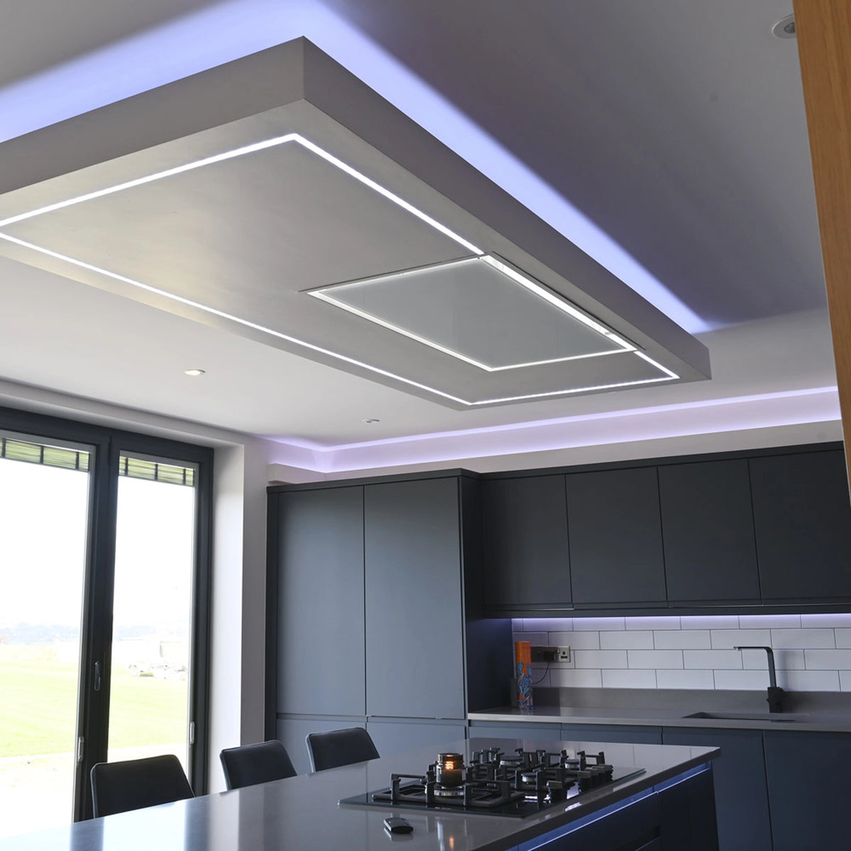 120cm eggshell white soffitto ceiling extractor hood ( Customer Image )