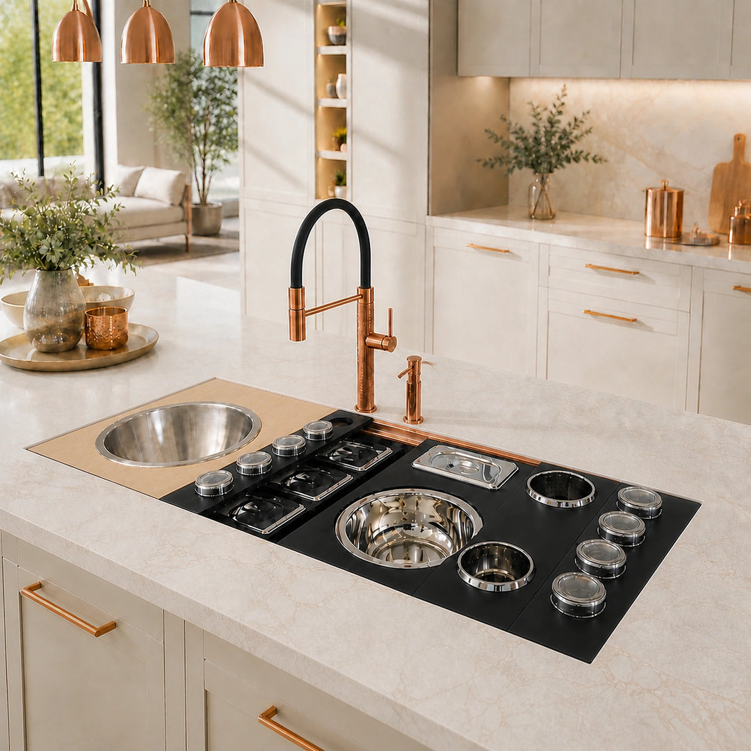 120cm - 150cm Happy Hour Chef Station Sinks - Luxair Cooker Hoods Limited