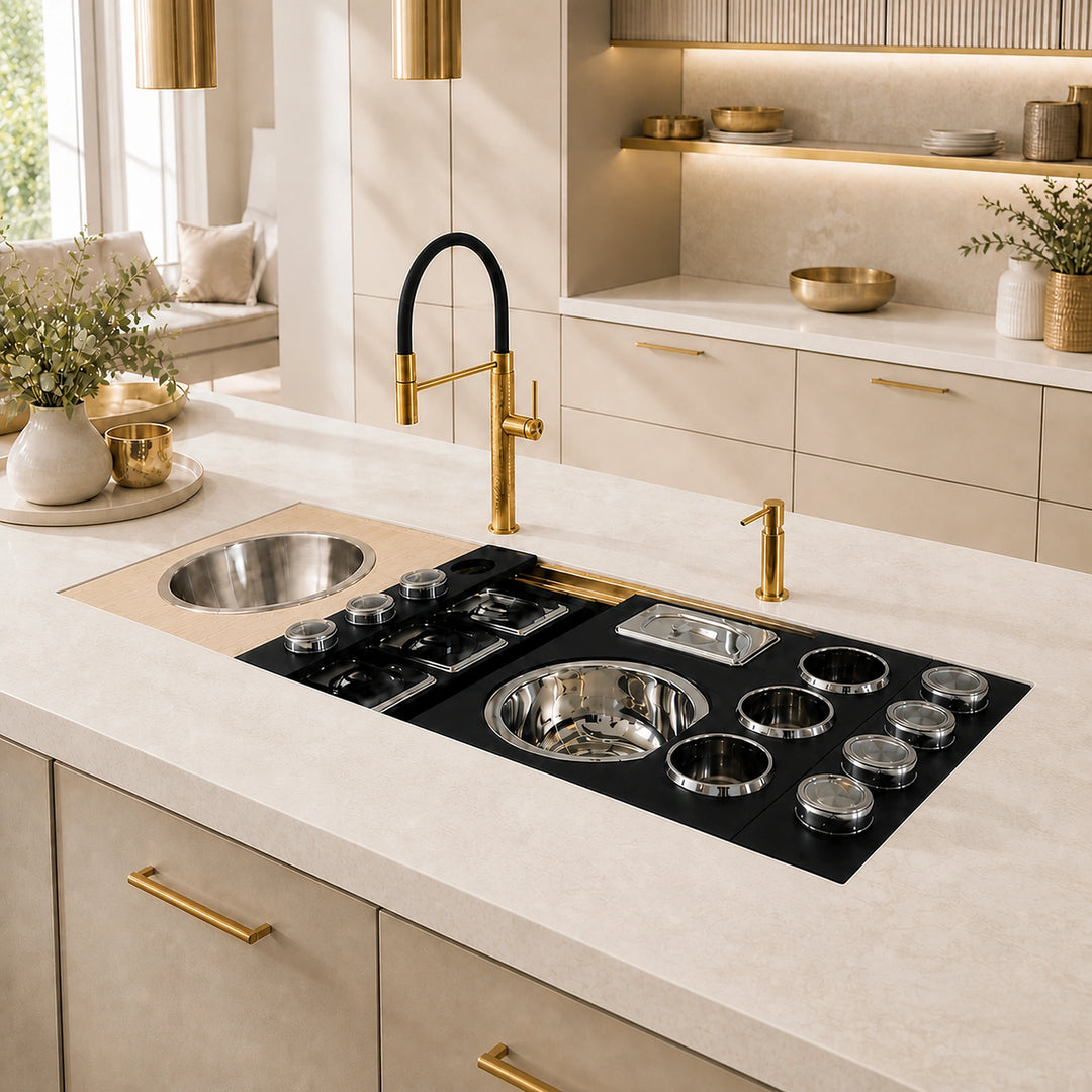 120cm - 150cm Happy Hour Chef Station Sinks - Luxair Cooker Hoods Limited