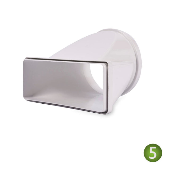 Round To Flat 220mm x 90mm Horizontal Connector - Luxair Cooker Hoods Limited