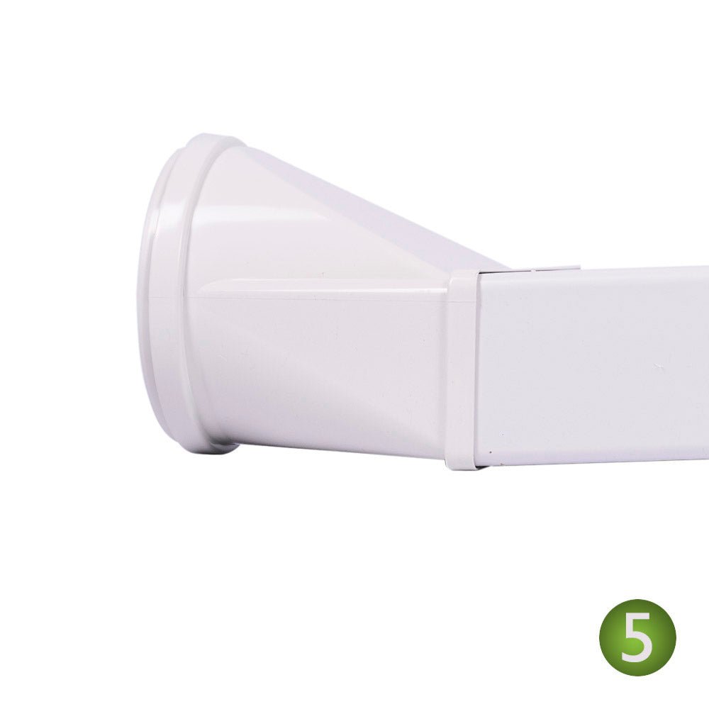 Round To Flat 220mm x 90mm Horizontal Connector - Luxair Cooker Hoods Limited