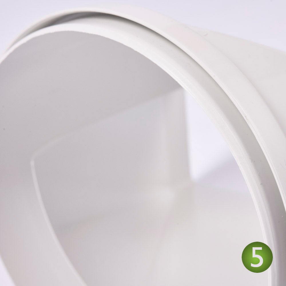 Round To Flat 220mm x 90mm Horizontal Connector - Luxair Cooker Hoods Limited