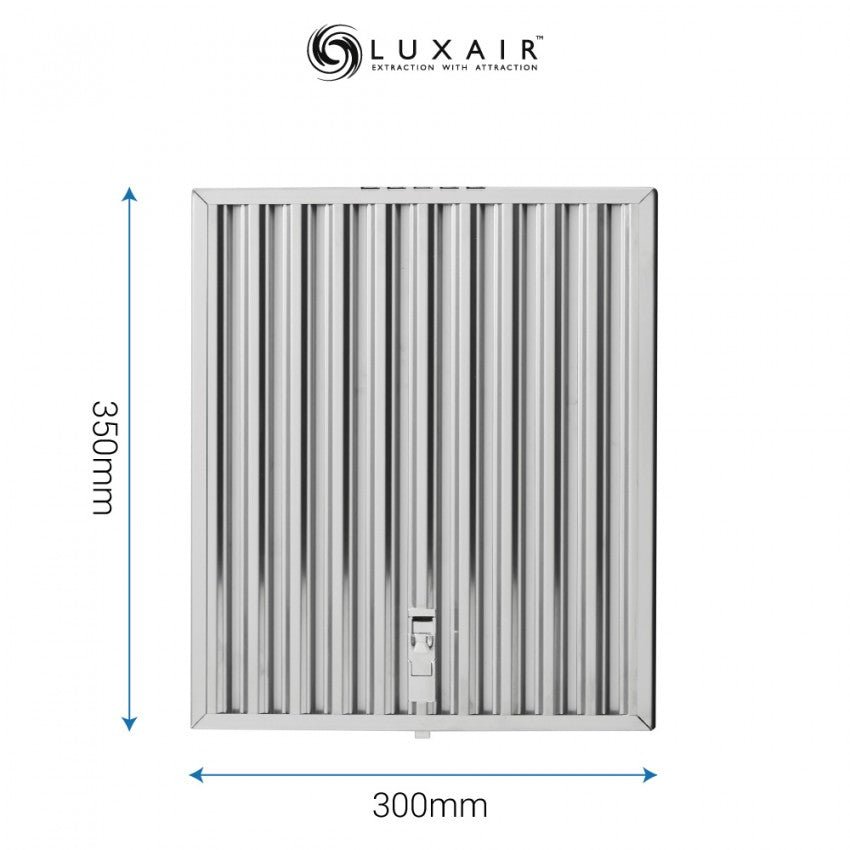 Metal Grease Filter 350mm x 300mm Baffle Filter - Luxair Cooker Hoods Limited