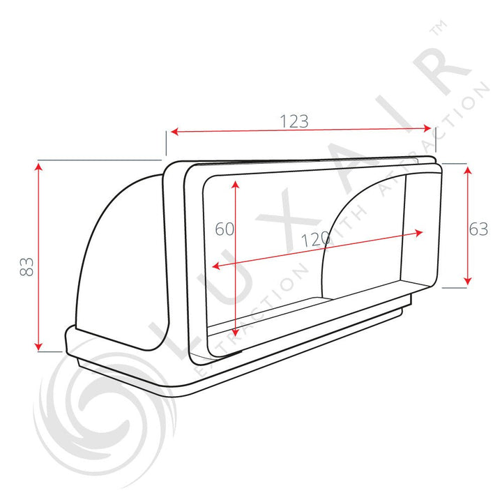 150mm x 70mm (5") 90° Vertical Ducting Bend Elbow - Luxair Cooker Hoods Limited