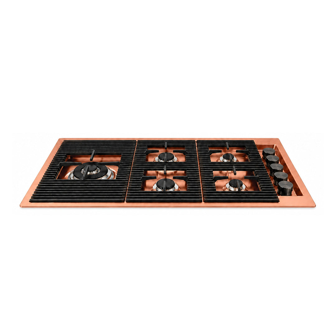 87cm - Milano Lusso 5-Burner Gas Hobs Gold - Copper - Gun Metal - Stainless - Flush Knobs