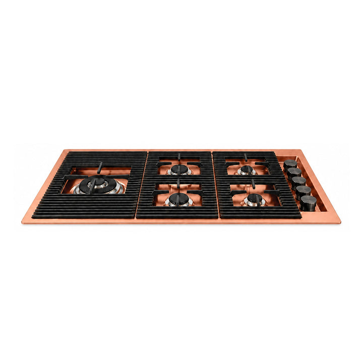 87cm - Milano Lusso 5-Burner Gas Hobs Gold - Copper - Gun Metal - Stainless - Flush Knobs