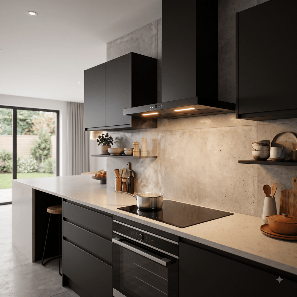 60cm MODA wall extractor in Matt black