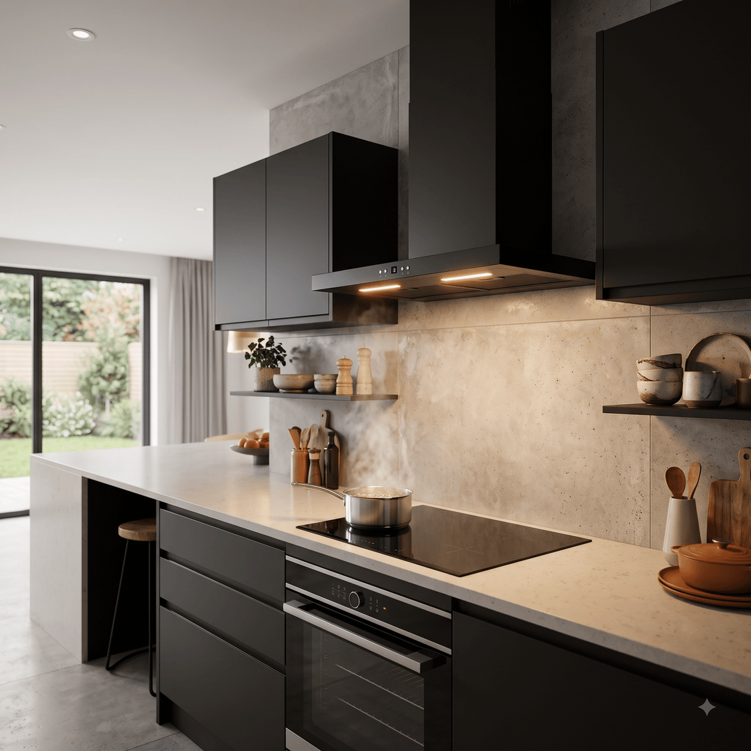 60cm MODA wall extractor in Matt black