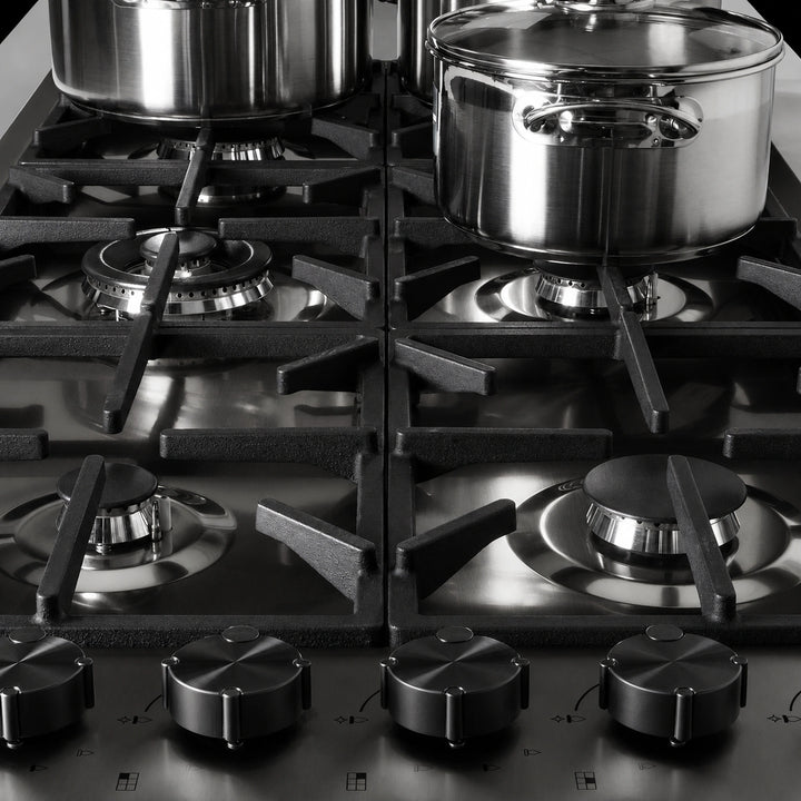 Milano Lusso 115cm 6 Burner Gas Hob - Stainless Steel, Gold, Copper or Gun Metal