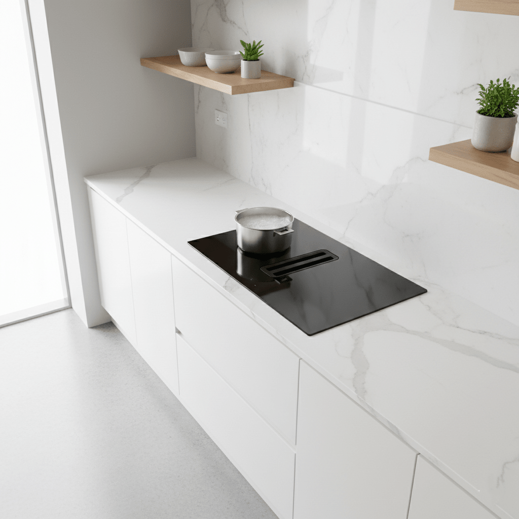 Arcus - 75cm Vented Induction Hob With Built In Extractor - Luxair Cooker Hoods Limited