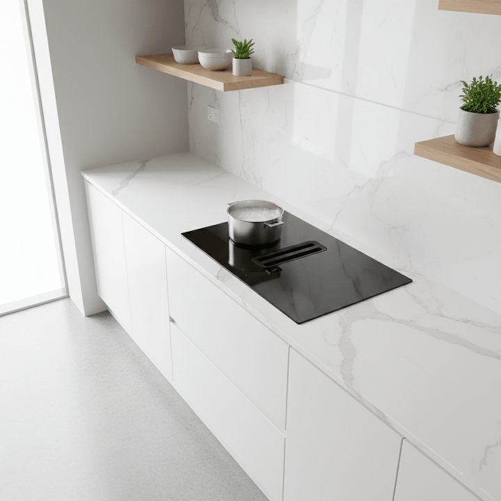 Arcus - 75cm Vented Induction Hob With Built In Extractor - Luxair Cooker Hoods Limited
