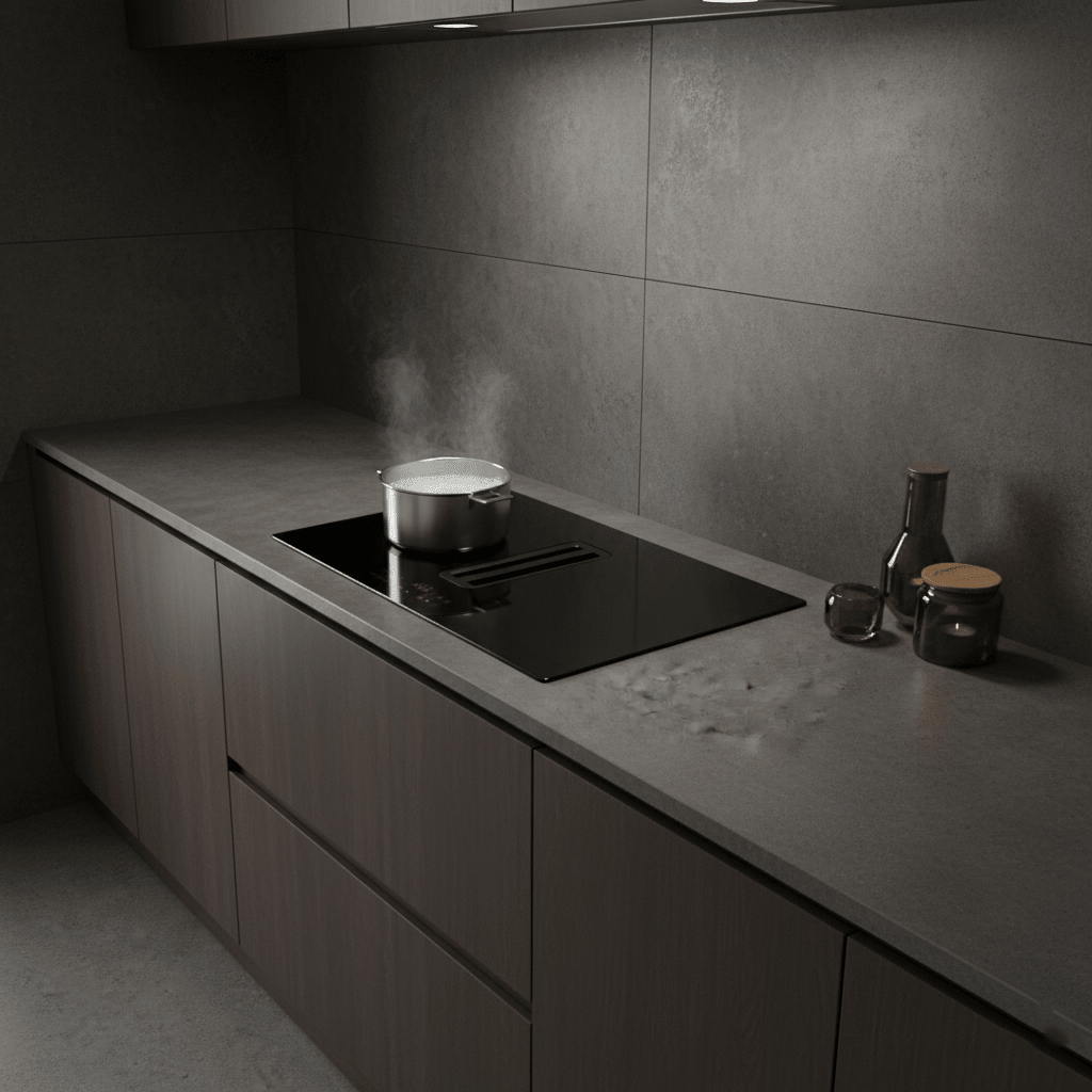Arcus - 75cm Vented Induction Hob With Built In Extractor - Luxair Cooker Hoods Limited