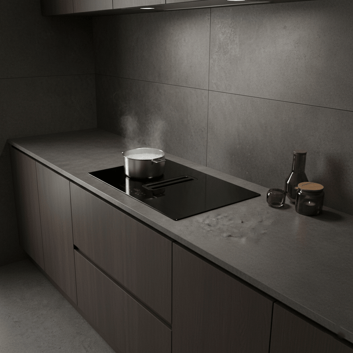 Arcus - 75cm Vented Induction Hob With Built In Extractor - Luxair Cooker Hoods Limited