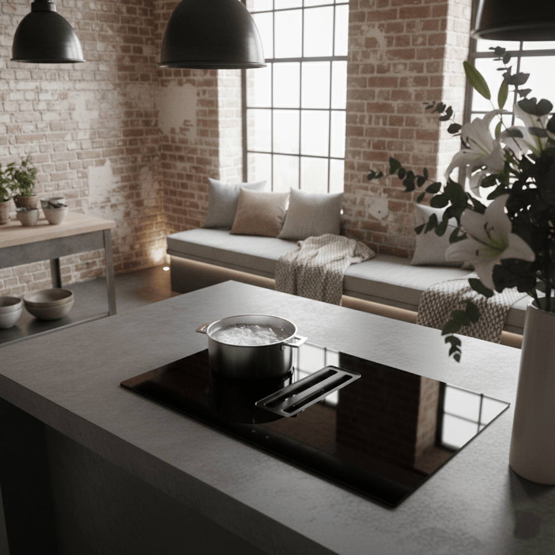 Arcus - 75cm Vented Induction Hob With Built In Extractor - Luxair Cooker Hoods Limited