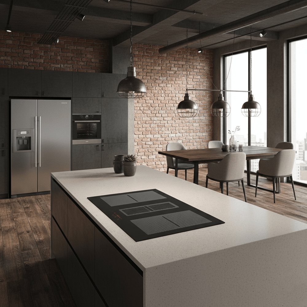 Arcus - 78cm Vented Induction Hob With Built In Extractor - Luxair Cooker Hoods Limited