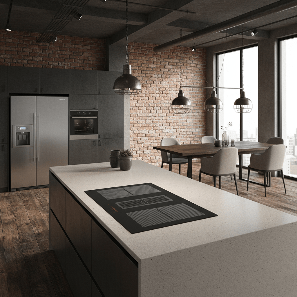 Arcus - 78cm Vented Induction Hob With Built In Extractor - Luxair Cooker Hoods Limited