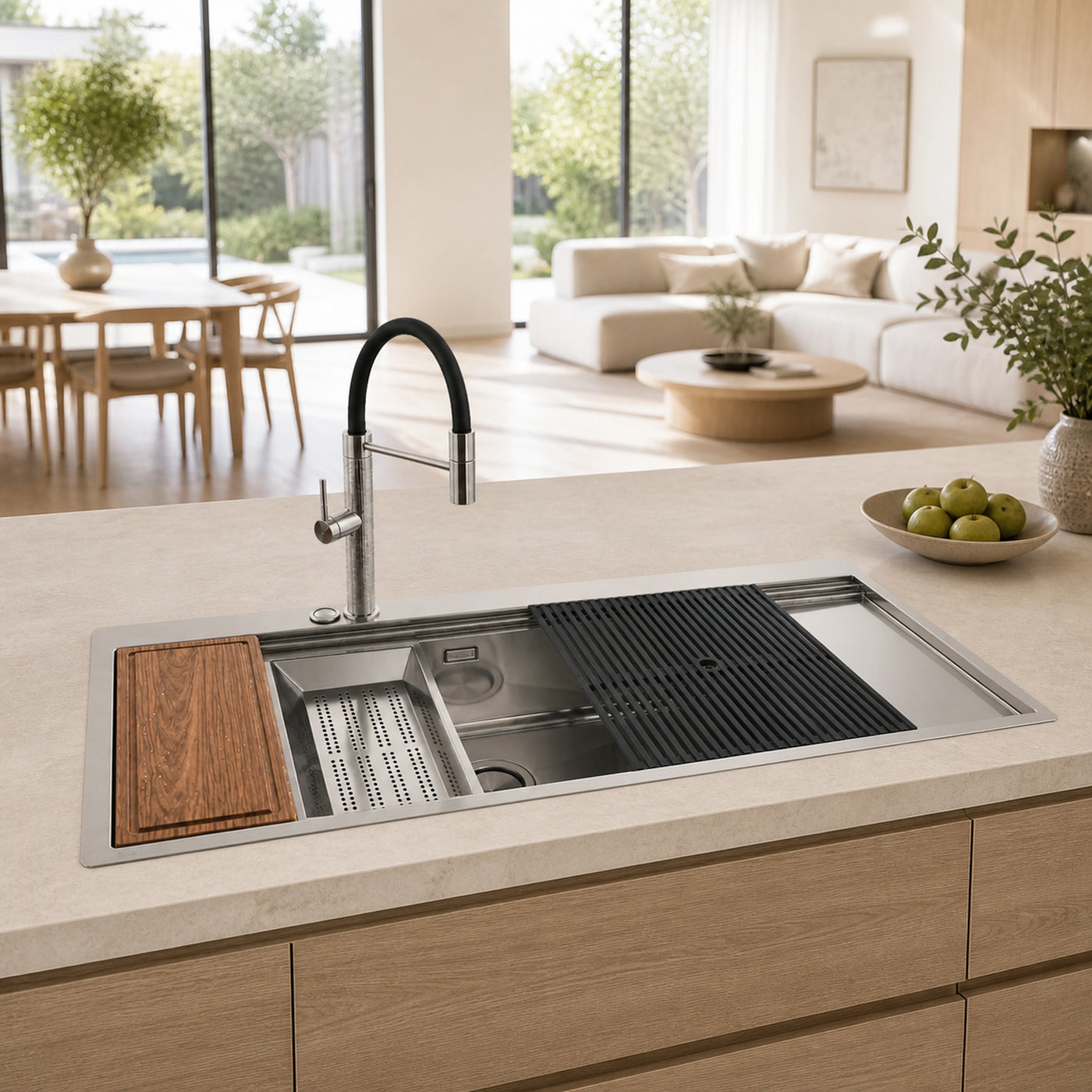 The Foster Milanello 120cm Workstation Sink LHB Stainless Steel