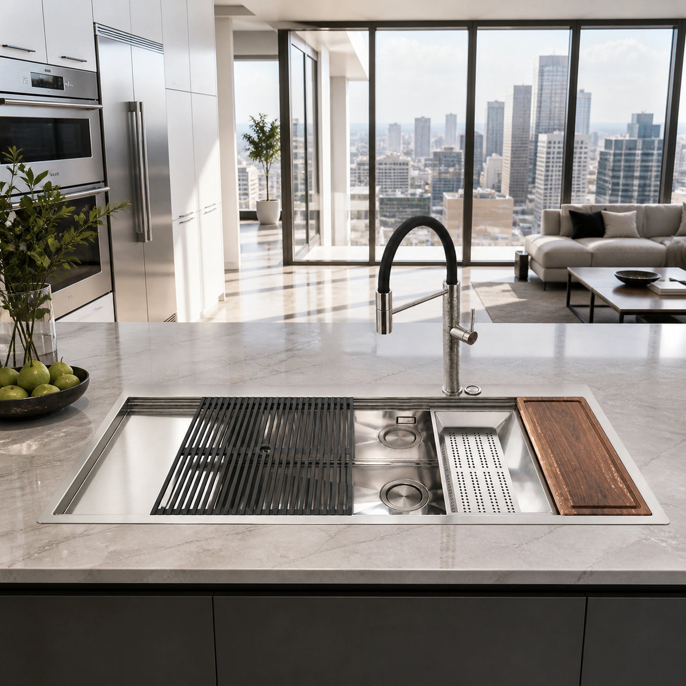 The Foster Milanello 120cm Workstation Sink RHB Stainless Steel 