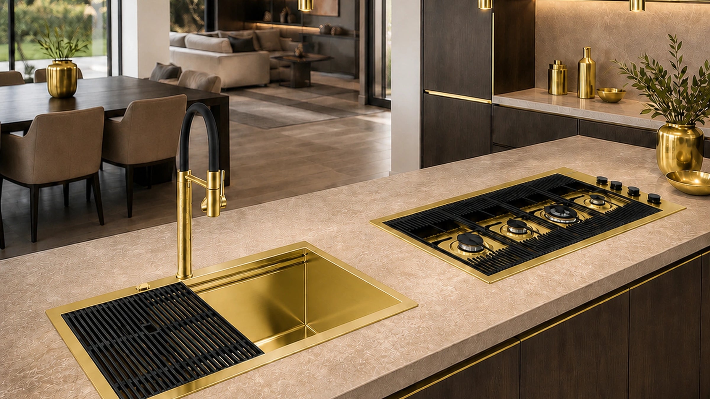 This single bowl workstation sink is built around function as much as style