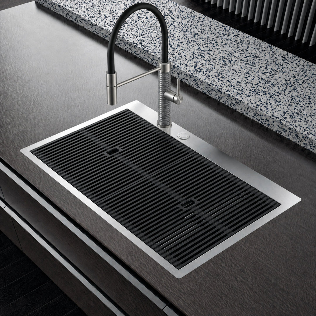 Milano top mounted 80cm luxury sink with the milano mixer tap stainless steel