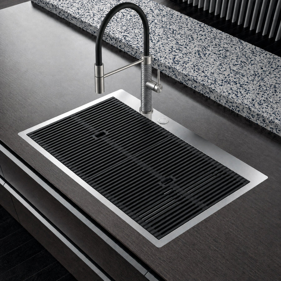 Milano top mounted 80cm luxury sink with the milano mixer tap stainless steel