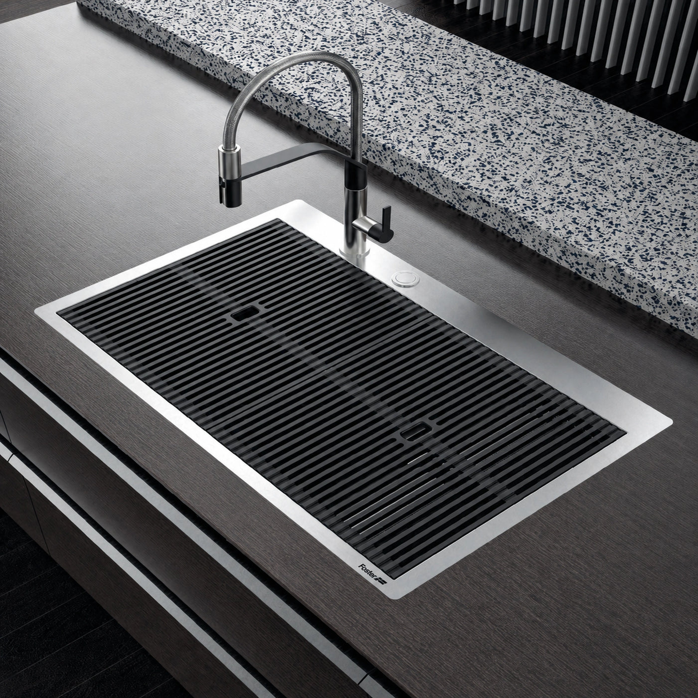 80cm top mounted milano sink stainless steel with the two drainer boards and the milanello luxury steel mixer tap