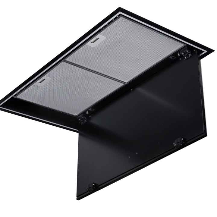 Caporra - Ceiling Hood With External Motor - Black - 90cm x 50cm - 1400 m³/hr Motor
