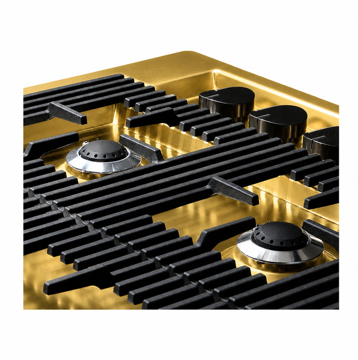 87cm - Milano Lusso 5-Burner Gas Hobs Gold - Copper - Gun Metal - Stainless - Flush Knobs