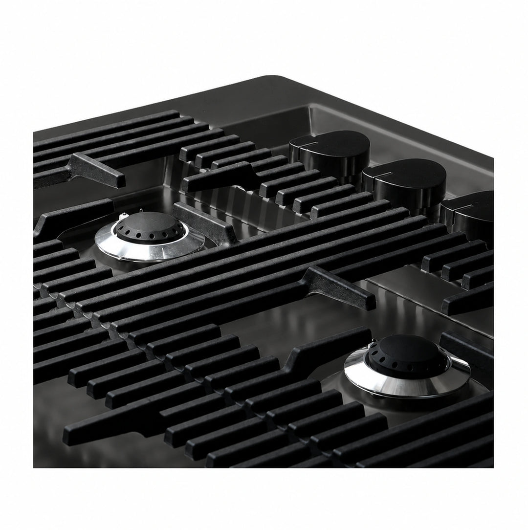 87cm - Milano Lusso 5-Burner Gas Hobs Gold - Copper - Gun Metal - Stainless - Flush Knobs