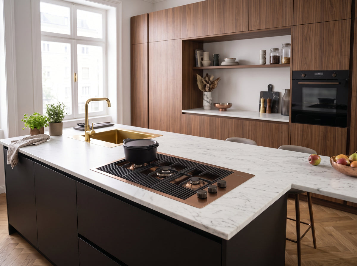 87cm - Milano Lusso 3 -Burner Gas Hobs- PVD_Copper finish