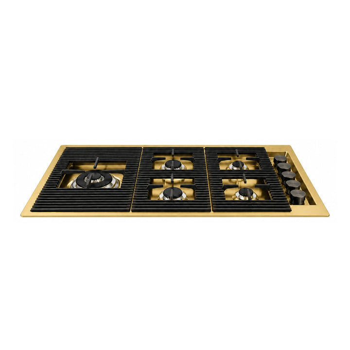 87cm - Milano Lusso 5-Burner Gas Hobs Gold - Copper - Gun Metal - Stainless - Flush Knobs