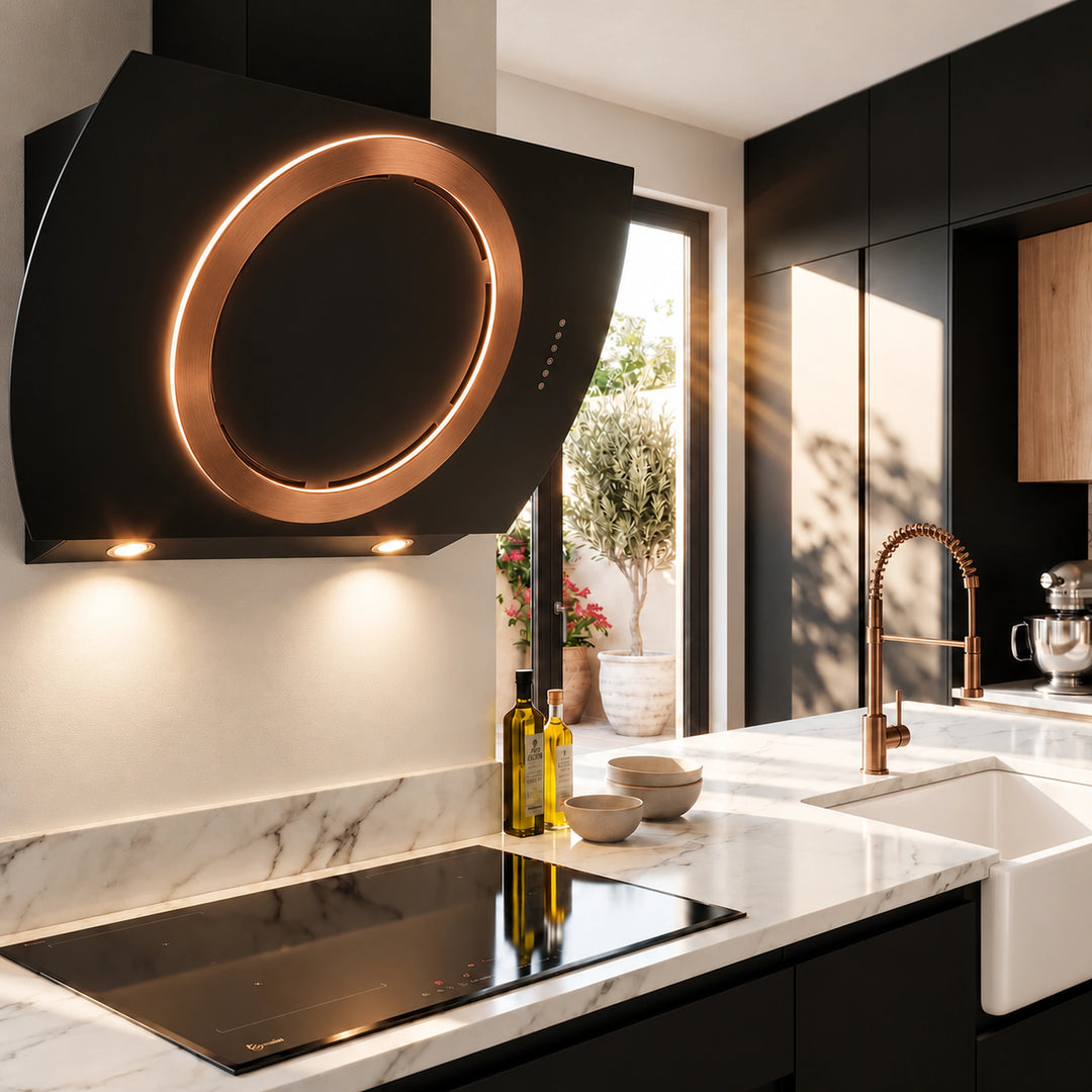 Como - 90cm Designer Angled Wall Hood - Luxair Cooker Hoods Limited