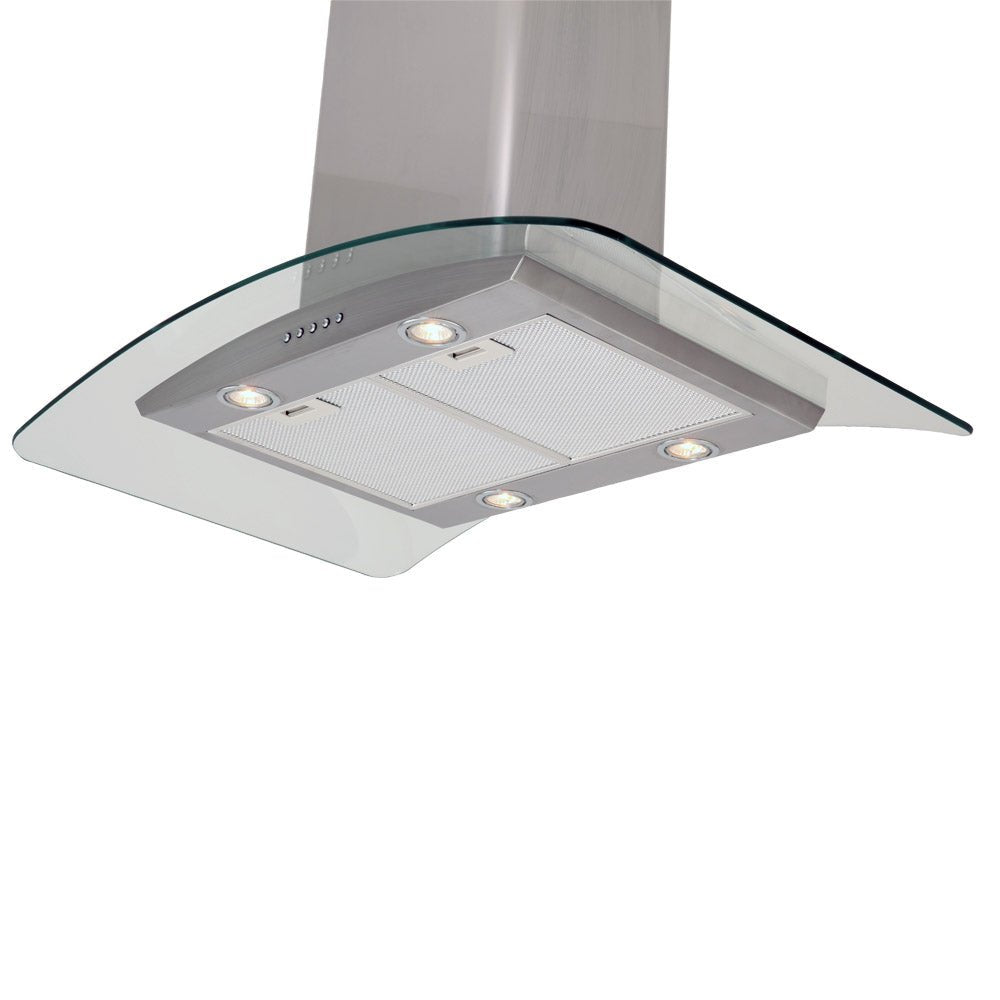 Curved Glass - Island Cooker Hood - Luxair Cooker Hoods Limited
