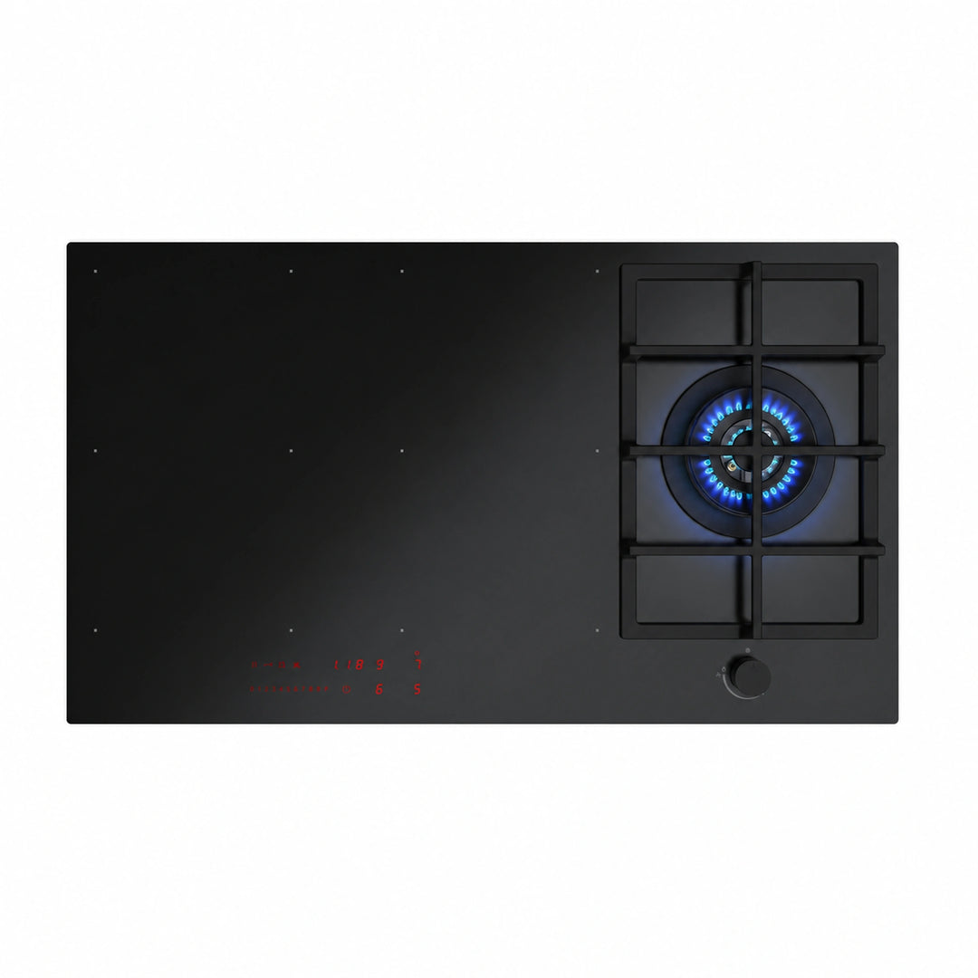 90cm - Hybrid Gas and Induction Hob with Wok Burner
