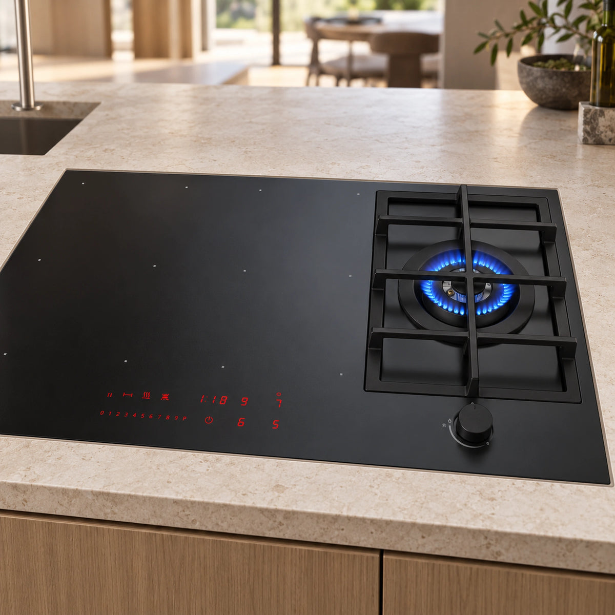 90cm - Hybrid Gas and Induction Hob with Wok Burner - Image 5