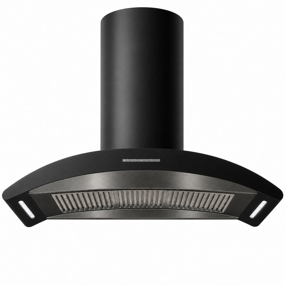90cm kitchen island cooker hood with Gun metal PVD steel and powerful motor