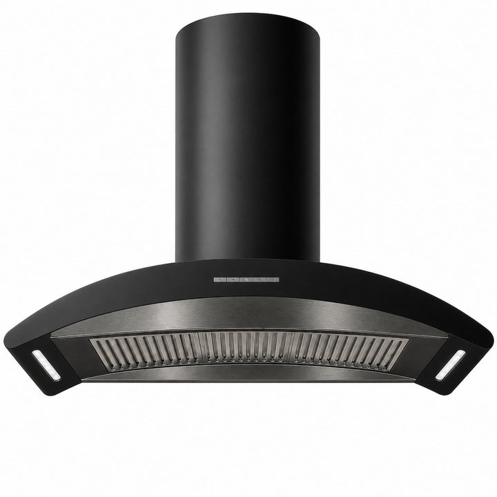 90cm kitchen island cooker hood with Gun metal PVD steel and powerful motor