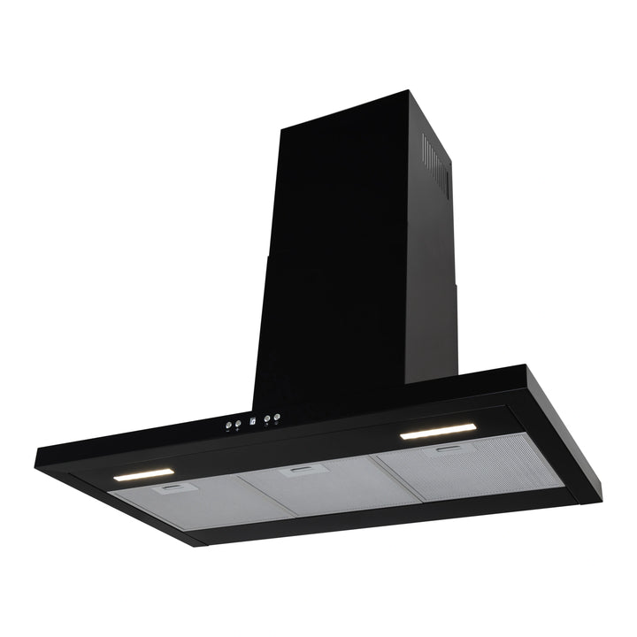 90cm wall mounted cooker hood black with brushless motor
