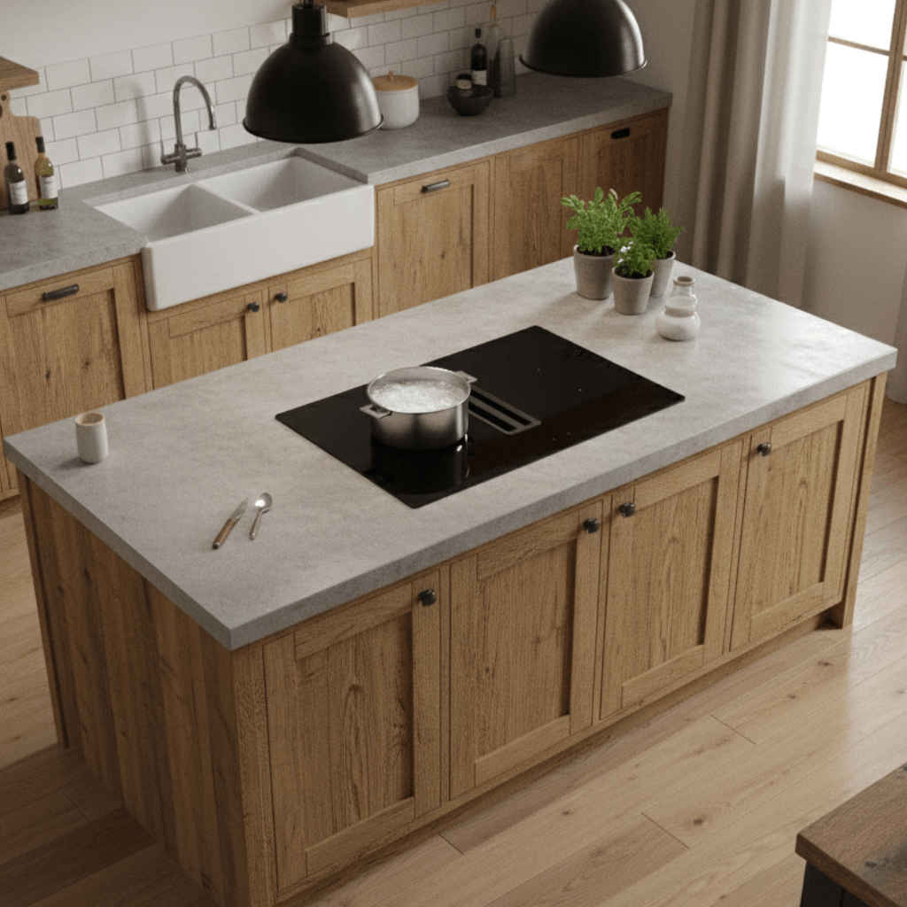 Arcus - 75cm Vented Induction Hob With Built In Extractor - Luxair Cooker Hoods Limited