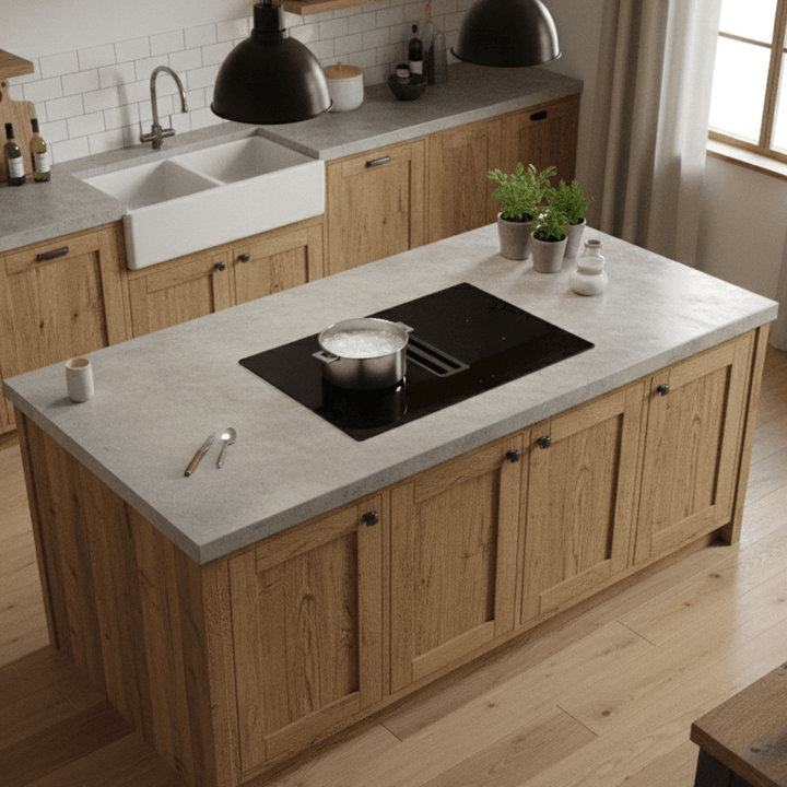 Arcus - 75cm Vented Induction Hob With Built In Extractor - Luxair Cooker Hoods Limited