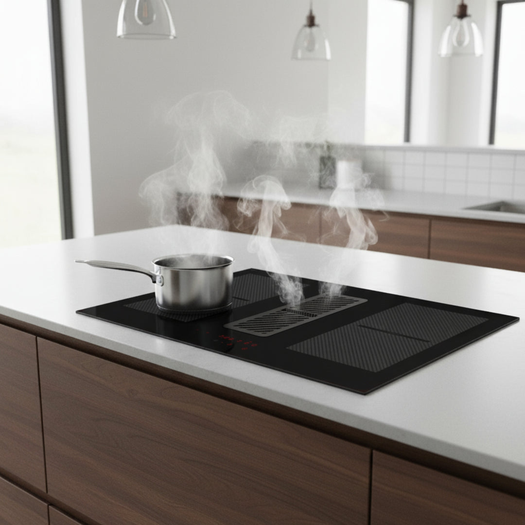 Arcus - 78cm Vented Induction Hob With Built In Extractor - Luxair Cooker Hoods Limited