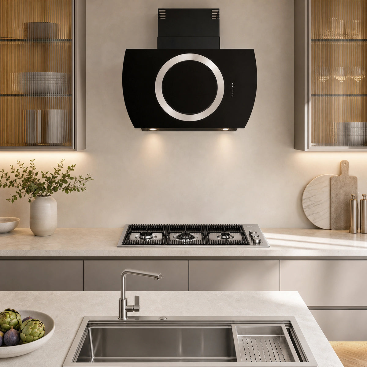 87cm gas hob Copper milano lusso ideal match the Como angled wall mounted cooker hoods and milano sink