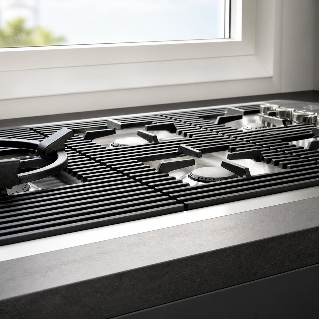 87cm - Milano Lusso 5-Burner Gas Hobs Gold - Copper - Gun Metal - Stainless - Flush Knobs