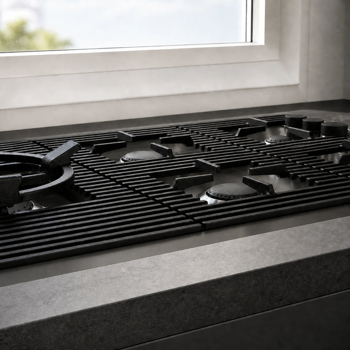 87cm - Milano Lusso 5-Burner Gas Hobs Gold - Copper - Gun Metal - Stainless - Flush Knobs