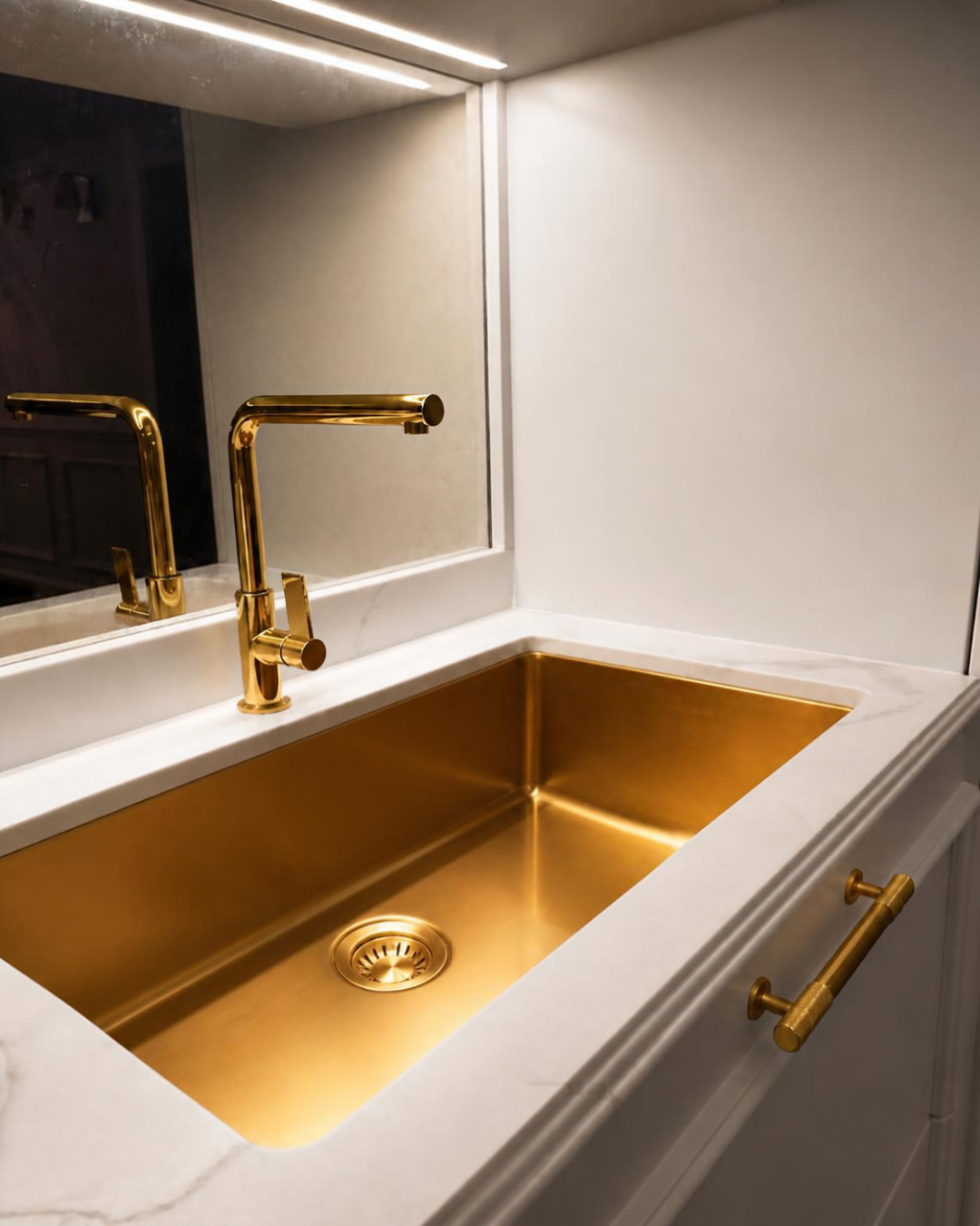Under-Mount Matching Gold PVD Sink