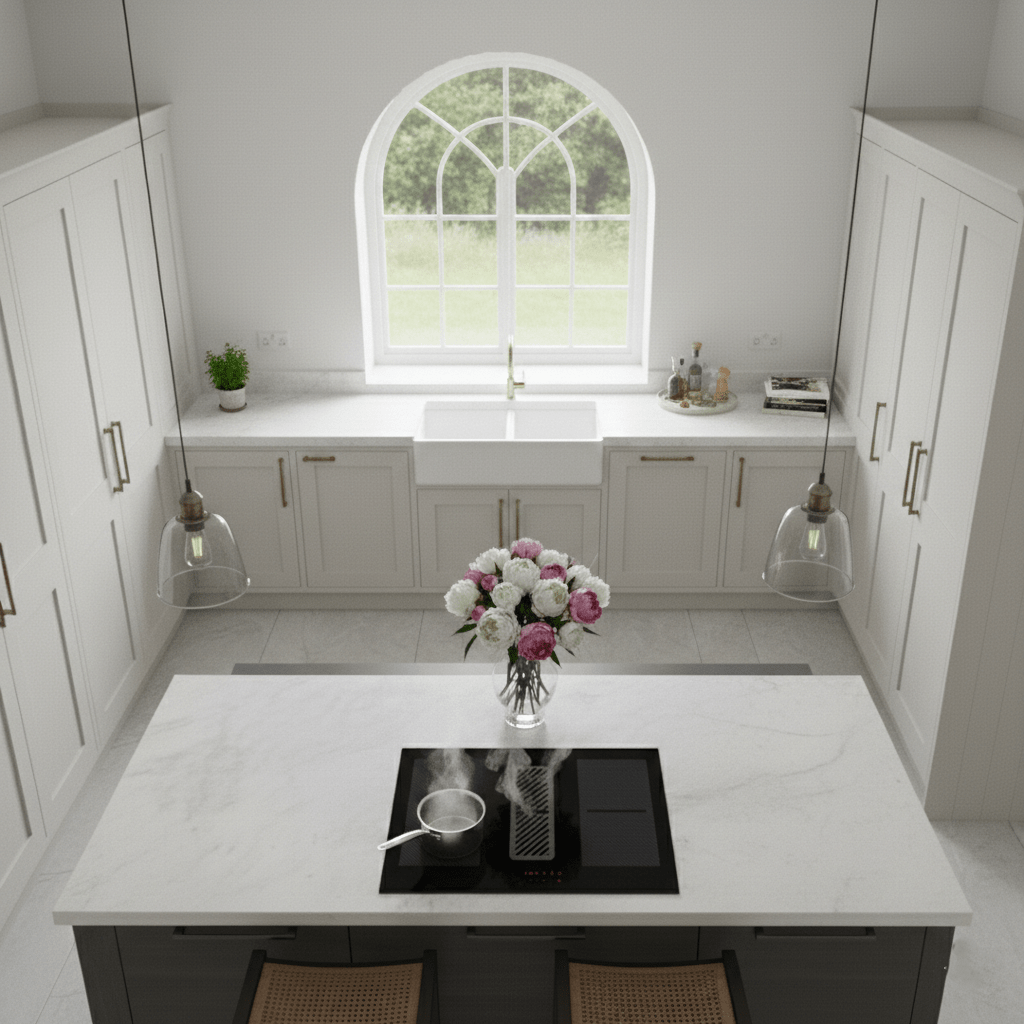 Arcus - 78cm Vented Induction Hob With Built In Extractor - Luxair Cooker Hoods Limited