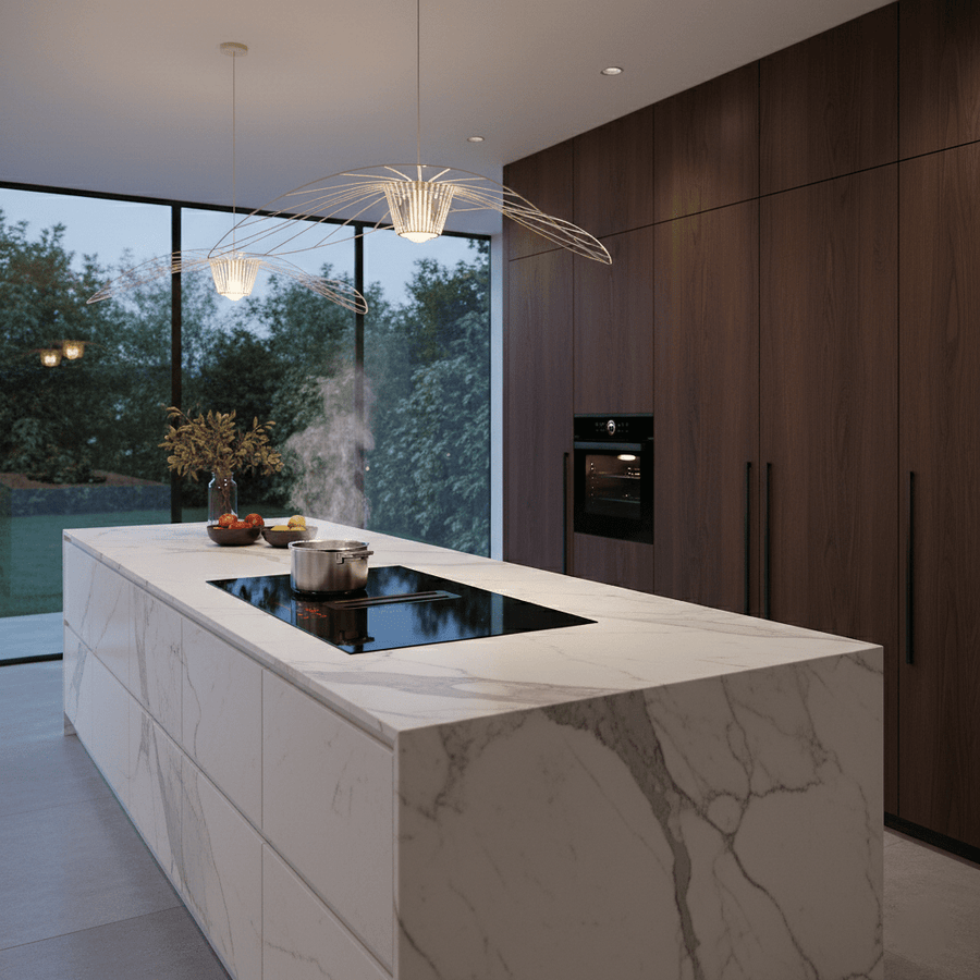 Arcus - 83cm Vented Induction Hob With Built In Extractor - Luxair Cooker Hoods Limited
